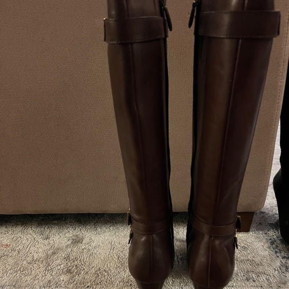 Brown knee high heeled boots 7.5 - Picture 4 of 6